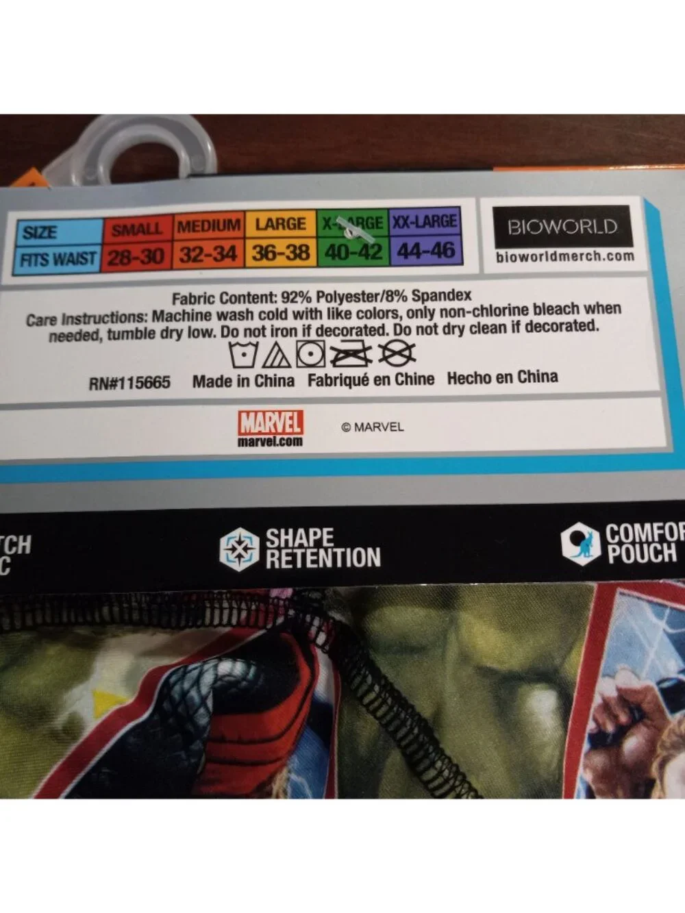 Bioworld Size M 32 34 Boxer Briefs Marvel Avengers Action Heroes Underwear NEW